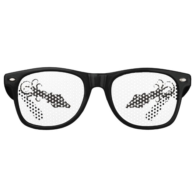 Gafas De Fiesta Retro Ícono de calamar negro (Anverso)