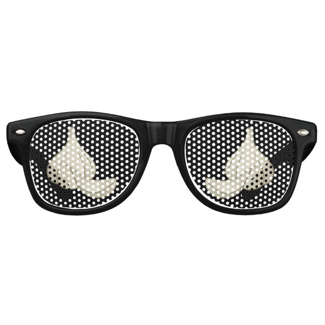 Gafas De Fiesta Retro Icono de Garlic Woodcut (Anverso)
