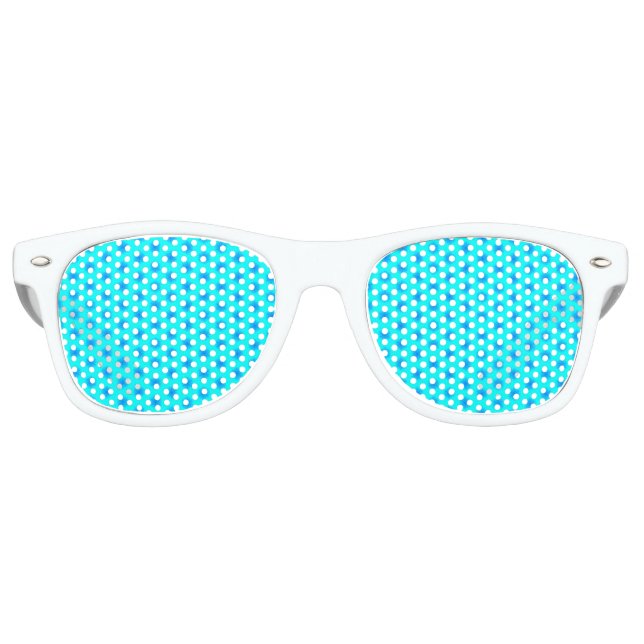Gafas De Fiesta Retro Icy Aqua y Blue Snflake Pattern (Anverso)