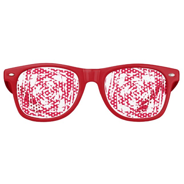 Gafas De Fiesta Retro Ilusión abstracta roja blanca (Anverso)