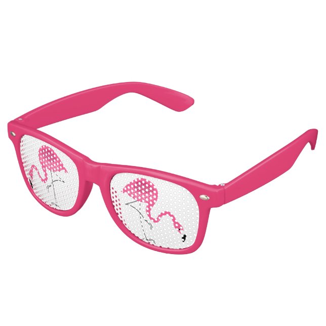 Gafas De Fiesta Retro Ilustracion de los flamencos rosados (Ángulo)