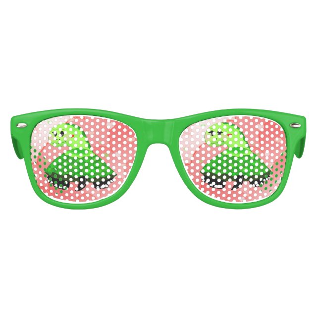 Gafas De Fiesta Retro Ilustracion de tortuga, personalizado de tortugas (Anverso)