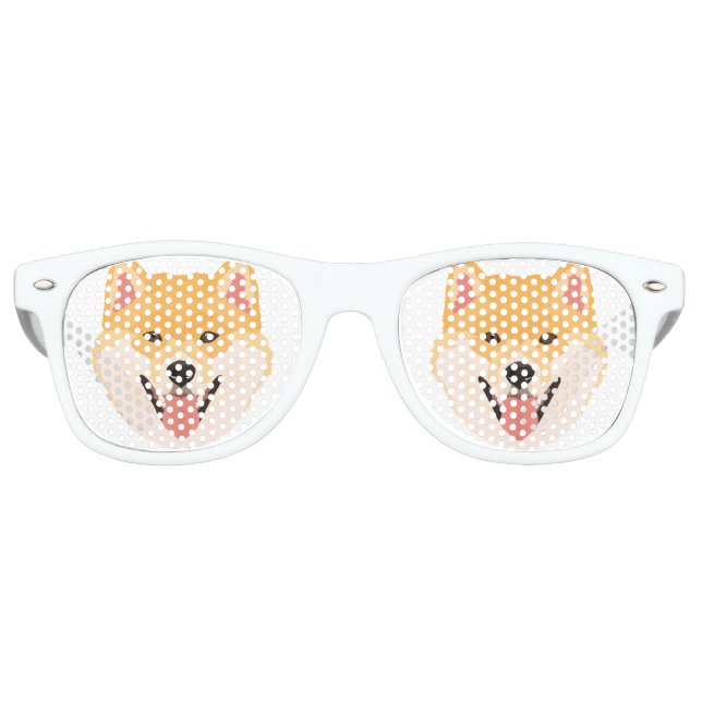 Gafas De Fiesta Retro Ilustracion Shiba Inu (Anverso)