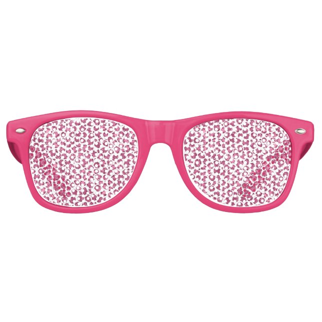 Gafas De Fiesta Retro Impresión de Leopardo Rosa Girly Glitzy (Anverso)