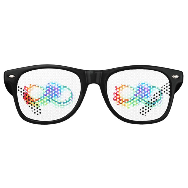 Gafas De Fiesta Retro Infinidad con las medusas del arcoiris (Anverso)