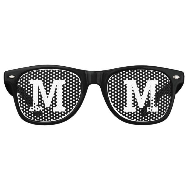 Gafas De Fiesta Retro Inicial personalizada (Anverso)
