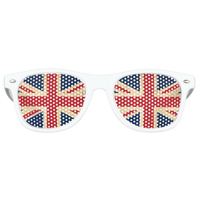Gafas De Fiesta Retro Jack de la Unión de Bandera del Reino Unido (Anverso)