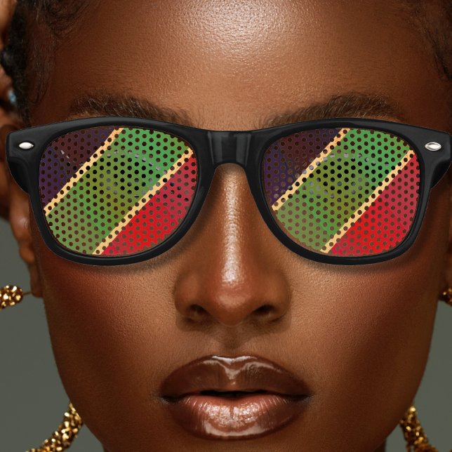 Gafas De Fiesta Retro Jamaica rasta colora vacaciones caribeñas (jamaica rasta colors sunglasses)
