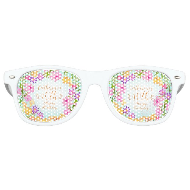 Gafas De Fiesta Retro Jardín floral (Anverso)