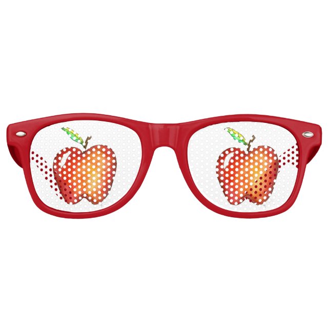 Gafas De Fiesta Retro Juicy Red Delicioso Maestro De Fruta De Apple (Anverso)