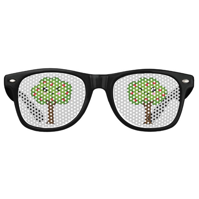 Gafas De Fiesta Retro Kawaii feliz árbol de manzanas (Anverso)