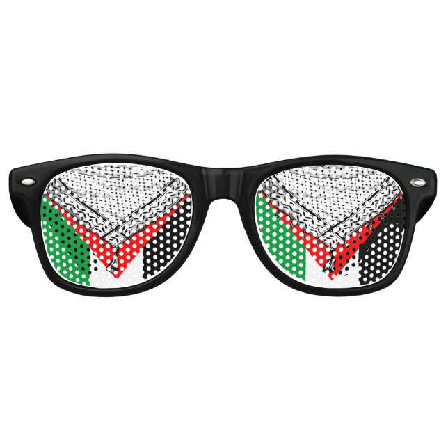 Gafas De Fiesta Retro Keffiyeh palestino Scarf tejido tradicional (Anverso)
