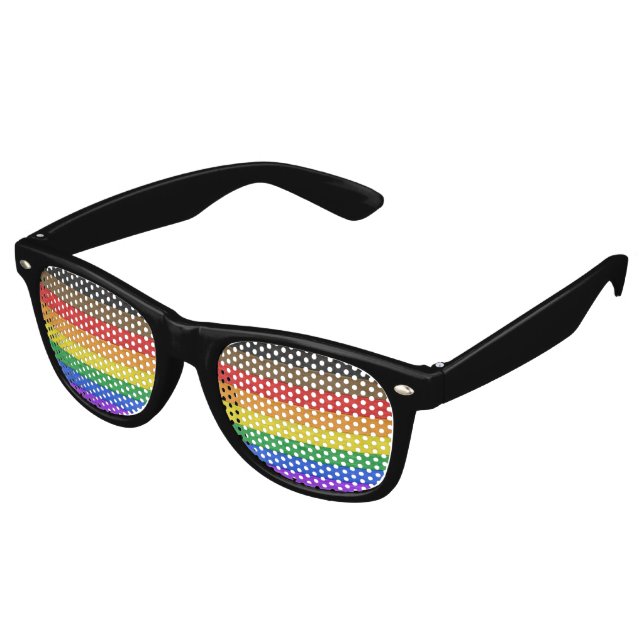 Gafas De Fiesta Retro La bandera del orgullo gay inclusivo de SlipperyJo (Ángulo)