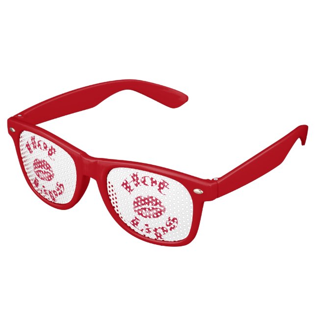 Gafas De Fiesta Retro Labios Calientes, Labios Rojos (Ángulo)