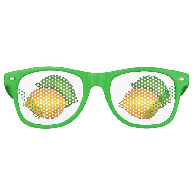 Gafas De Fiesta Retro Lemon Lime Citrus Fruto Amarillo Verde (Anverso)