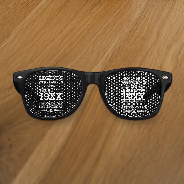 Gafas De Fiesta Retro Leyendas personalizados nacieron en la edad de mes (Subido por el creador)