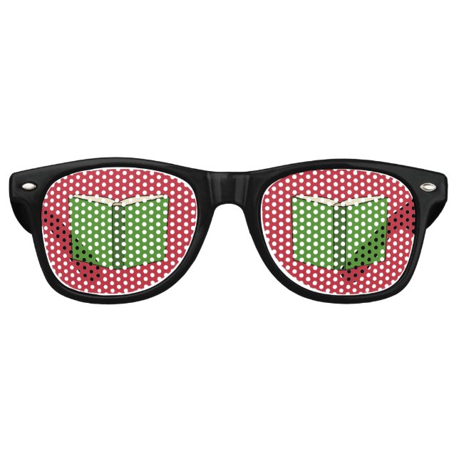 Gafas De Fiesta Retro Libro Verde personalizado (Anverso)