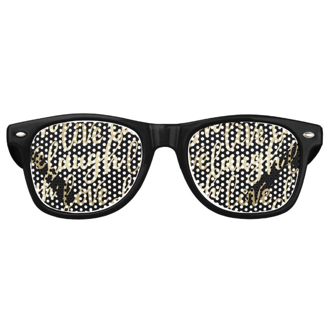 Gafas De Fiesta Retro Live Laugh Love (Anverso)