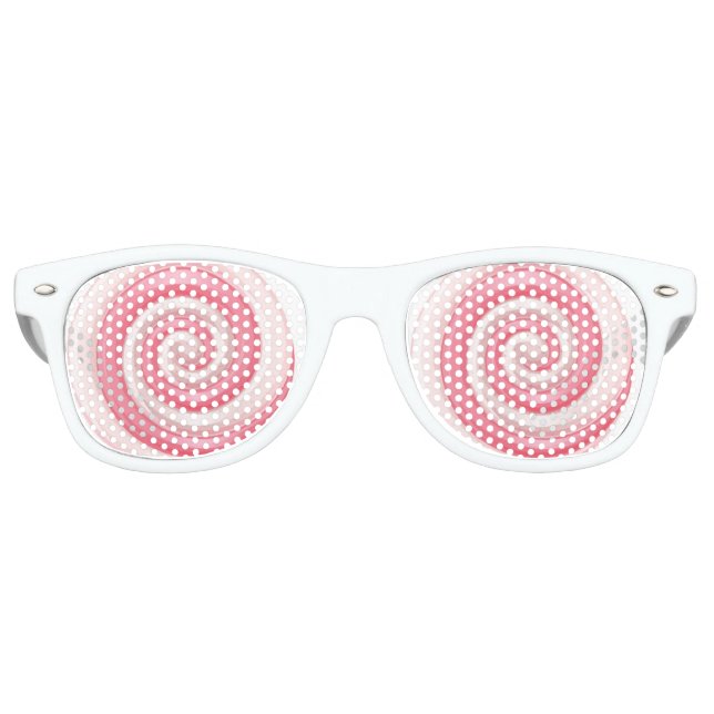 Gafas De Fiesta Retro Lollipop rosa Espiral de remolino (Anverso)