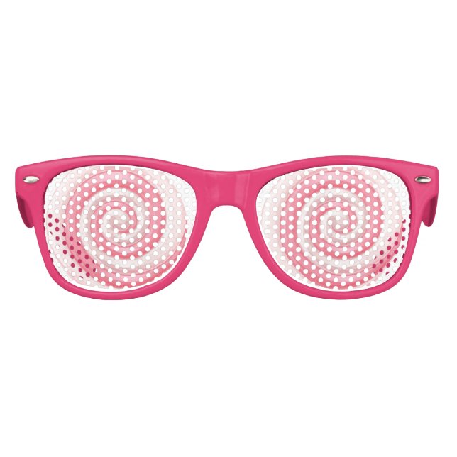Gafas De Fiesta Retro Lollipop rosa Espiral de remolino (Anverso)