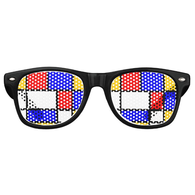 Gafas De Fiesta Retro Look Arte moderno Mondrian (Anverso)