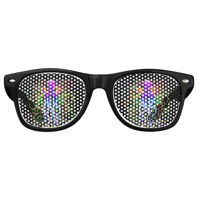 Gafas De Fiesta Retro Luminescencia psicodélica del pulpo (Anverso)