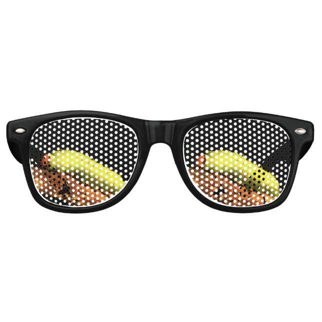 Gafas De Fiesta Retro Luna Moth Caterpillar (Anverso)