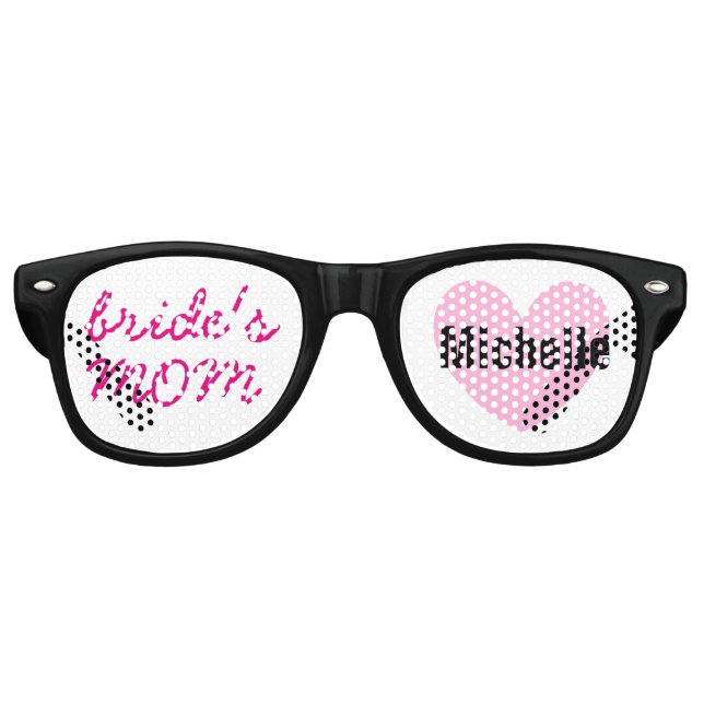 Gafas De Fiesta Retro Madre de la novia favorece el rosa negro A04 (Anverso)