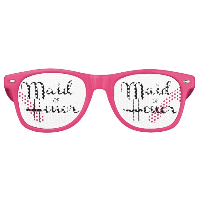 Gafas De Fiesta Retro Maid of Honor Retro Script (Anverso)