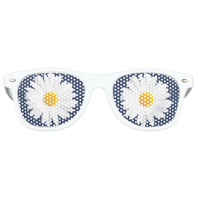 Gafas De Fiesta Retro margarita blanca (Anverso)