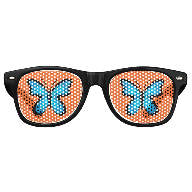 Gafas De Fiesta Retro Mariposa Azul (Anverso)