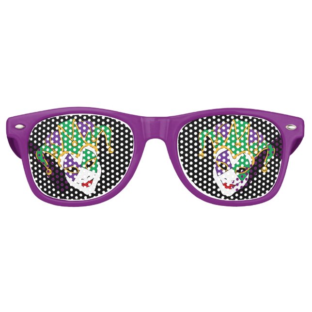 Gafas De Fiesta Retro Máscara Jester del Carnaval de Mardi Gras (Anverso)