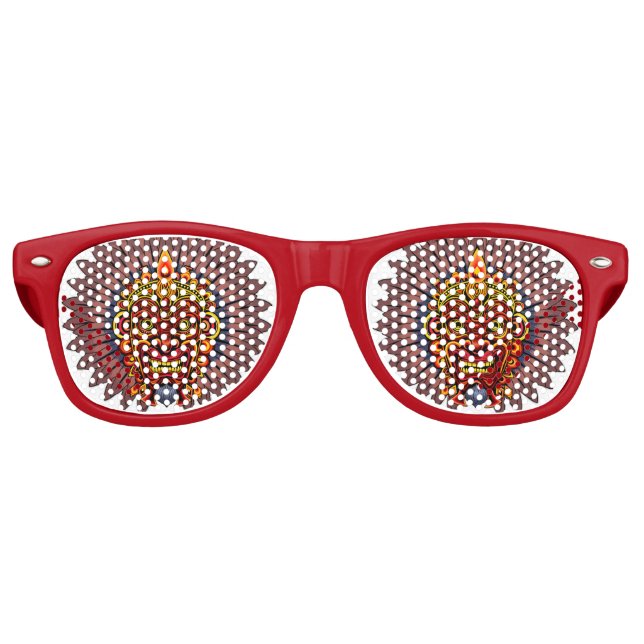 Gafas De Fiesta Retro Máscara ritual del rey guerrero tribal (Anverso)