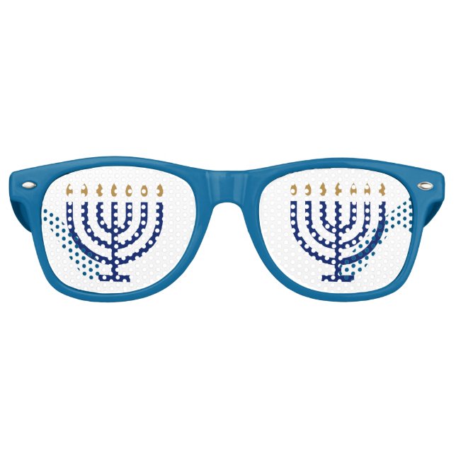 Gafas De Fiesta Retro Menorah Hanukkah Fiesta (Anverso)