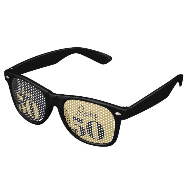 Gafas De Fiesta Retro Midnight Gold Milestone (Ángulo)