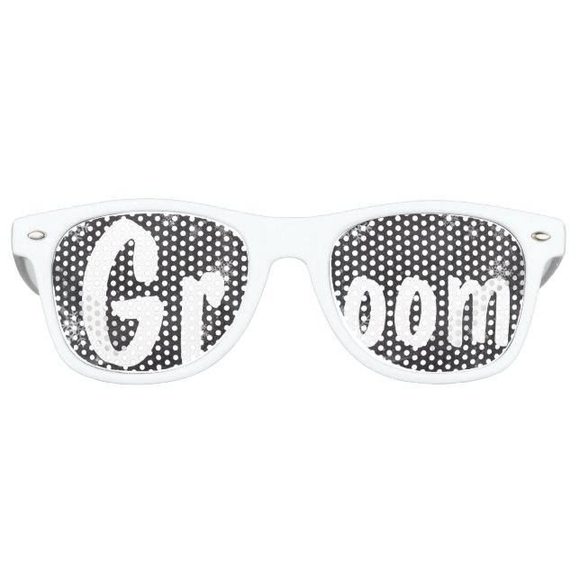 Gafas De Fiesta Retro Moderno boda Groom con copas de nieve en invierno (Anverso)