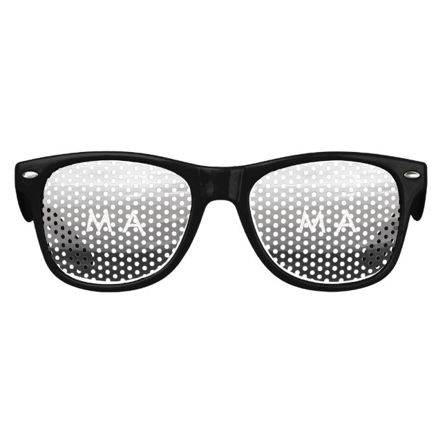 Gafas De Fiesta Retro Monograma simple añada su letra de nombre man mini (Anverso)