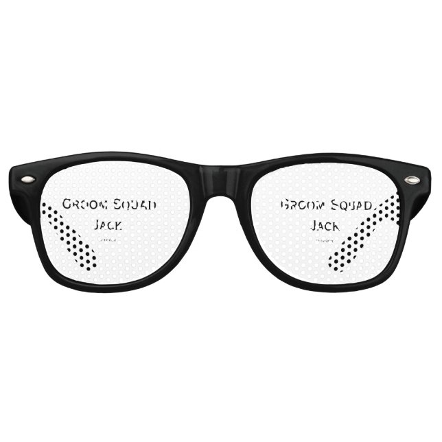 Gafas De Fiesta Retro monograma simple personalizado añada su nombre bod (Anverso)