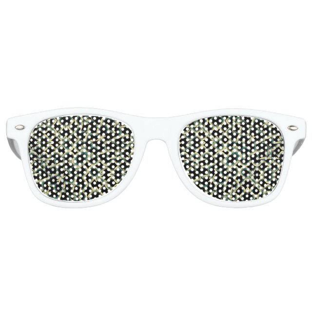 Gafas De Fiesta Retro Motif Mosaic oscuro entrelazado (Anverso)