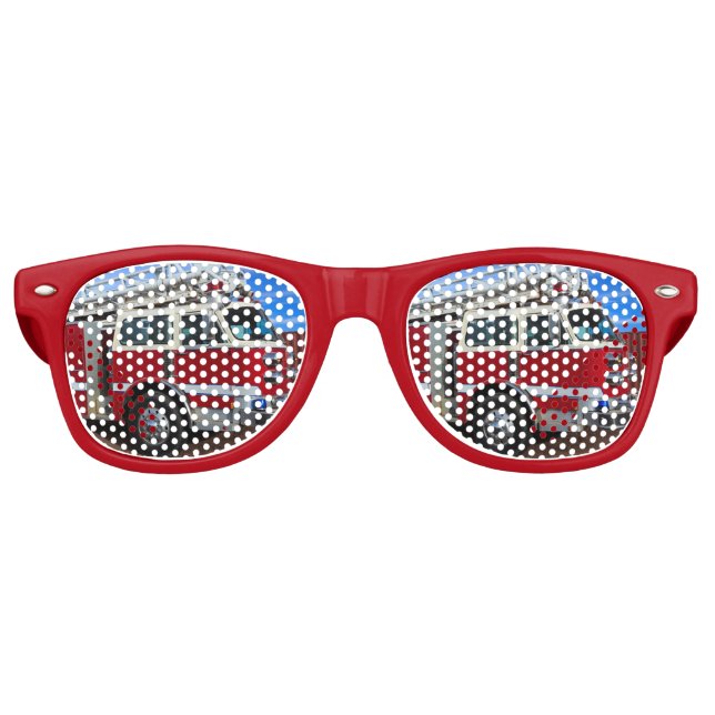 Gafas De Fiesta Retro Motor de fuego rojo (Anverso)