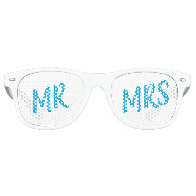 Gafas De Fiesta Retro Mr & Mrs Wedding Party Glasses (Anverso)