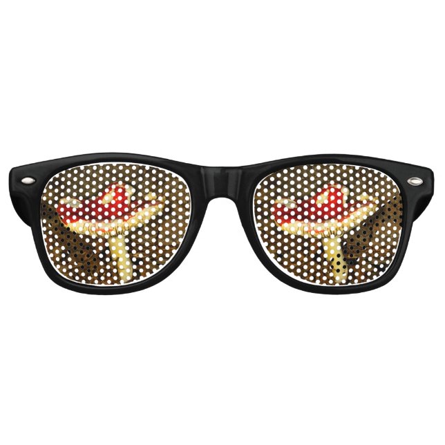 Gafas De Fiesta Retro Mushroom rojo (Anverso)
