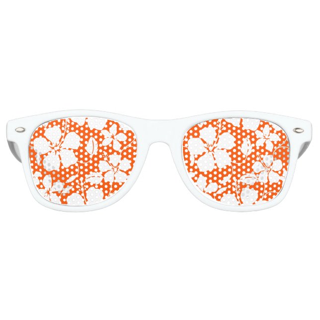 Gafas De Fiesta Retro Naranja HAWAIAN HULA (HIBISCUS) (Anverso)