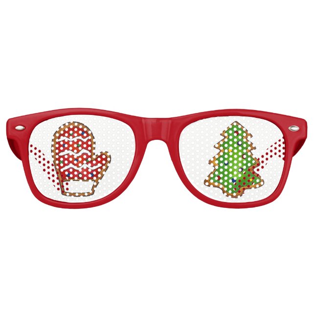 Gafas De Fiesta Retro Navidades Cookie Mitten Tree Xmas Festividad (Anverso)