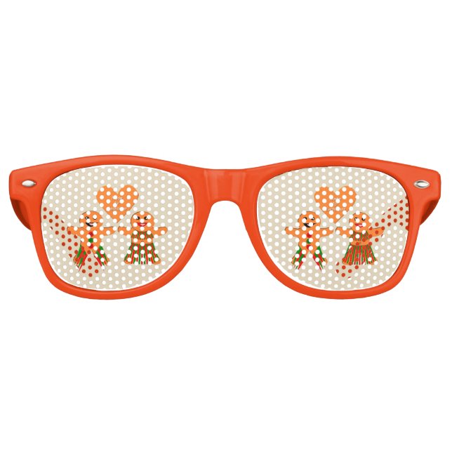 Gafas De Fiesta Retro Navidades Cuidados Gingerbread Pareja (Anverso)