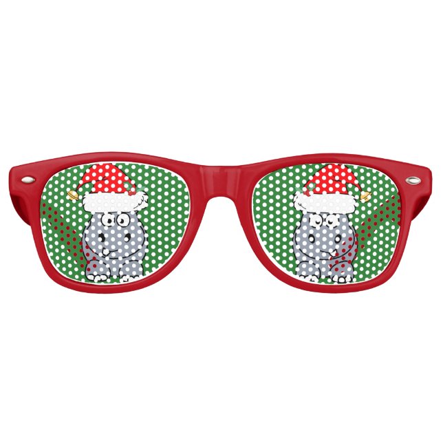 Gafas De Fiesta Retro Navidades Cute Hippo (Anverso)