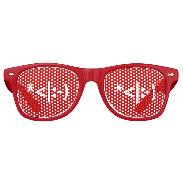 Gafas De Fiesta Retro Navidades Elf Emoticon Xmas ASCII Texto Arte (Anverso)