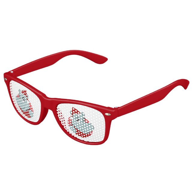 Gafas De Fiesta Retro Navidades personalizado de hipopótamo (Ángulo)
