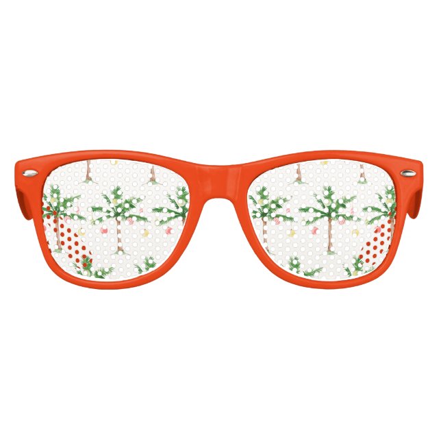 Gafas De Fiesta Retro Navidades retro de palmeras en julio Fiesta de ver (Anverso)