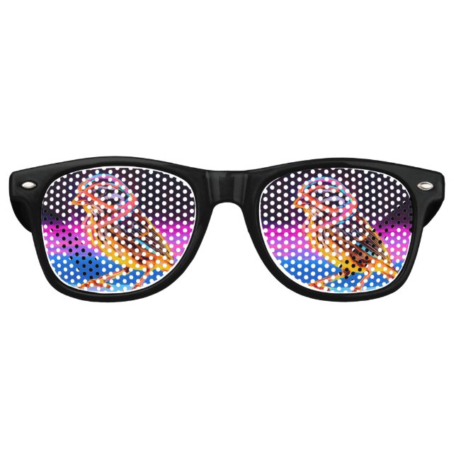 Gafas De Fiesta Retro Neon Sparrow con acentos brillantes (Anverso)